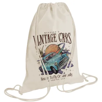 Wizard Flying Car, Τσάντα πλάτης πουγκί GYMBAG natural (28x40cm)