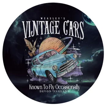 Wizard Flying Car, Mousepad Στρογγυλό 20cm