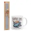 Easter Set, Ceramic Cup (330ml) & Easter aromatic flat candle (30cm) (GRAY)