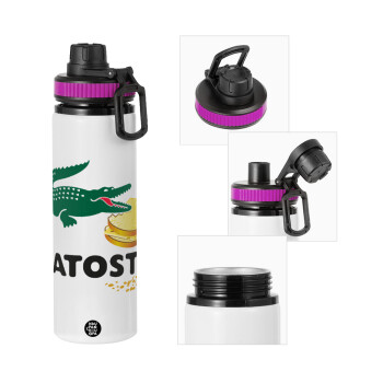 Latoste, Metallic water bottle with safety lid, 850ml aluminum