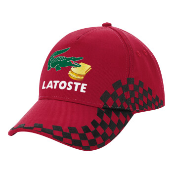 Latoste, Adult Cap RACING Ultimate Red/Black, (100% COTTON DRILL, ADULT, UNISEX, ONE SIZE ADULT)