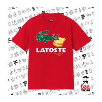 Latoste, Κλασικό T-Shirt, διπλής ραφής, χωρίς πλευρικές ραφές ΚΟΚΚΙΝΟ από 100% βαμβάκι. Vegan & OEKO-TEX πιστοποιημένο.