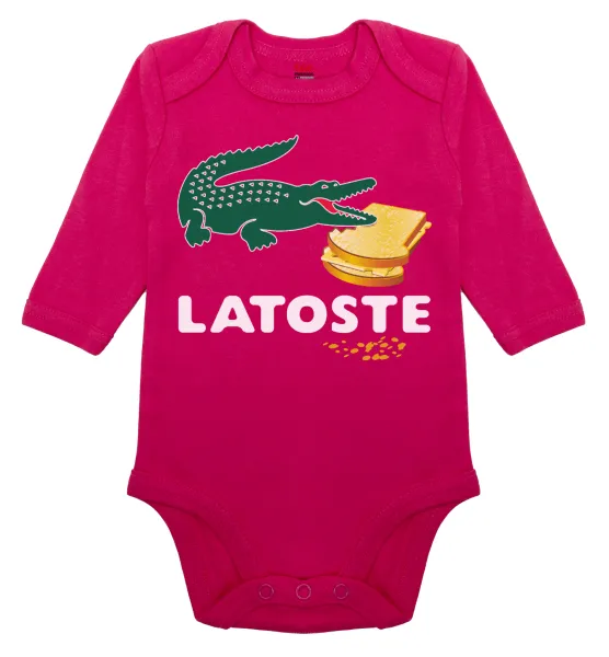 Latoste — Long-sleeve baby bodysuit, 0-18 months, PINK, 100% organic cotton