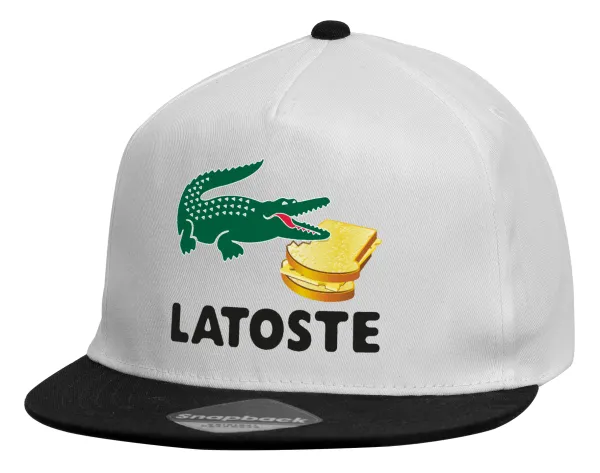 Latoste — Child's Flat Snapback Hat, White (100% COTTON, CHILDREN'S, UNISEX, ONE SIZE)