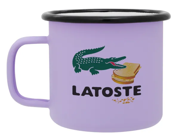 Latoste — Metal enamel mug, matte light pastel purple, 360ml