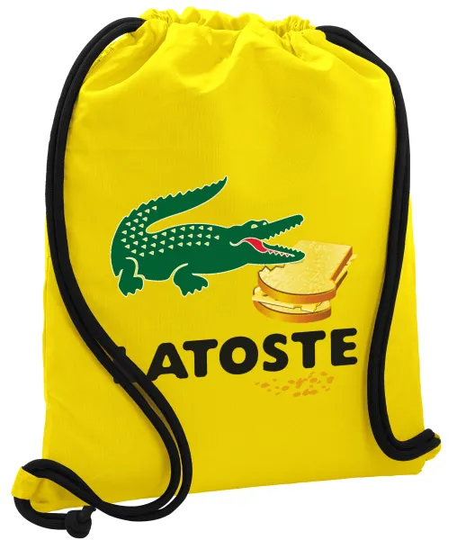 Latoste — Backpack pouch GYMBAG Yellow, with pocket (40x48cm) & thick cords