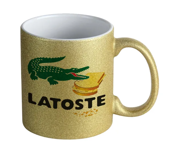 Latoste — Κούπα Χρυσή Glitter που γυαλίζει, κεραμική, 330ml