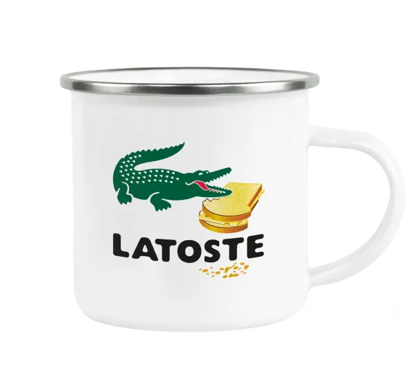Latoste — Metallic enamel cup white 360ml