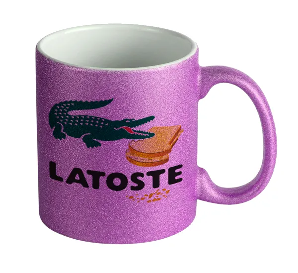 Latoste — Κούπα Μωβ Glitter που γυαλίζει, κεραμική, 330ml
