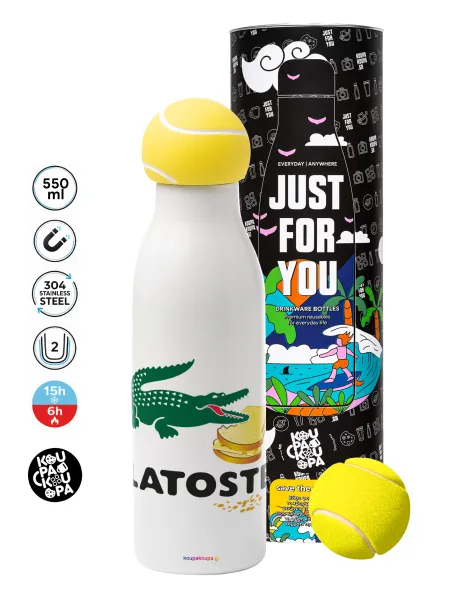 Latoste — Tennis ball Metal mug thermos White, double wall, 550ml
