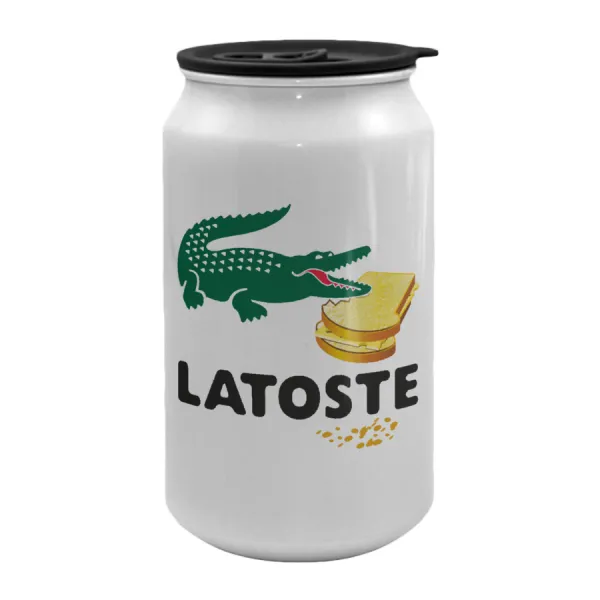 Latoste — Metal travel mug with lid (tin can), 500ml