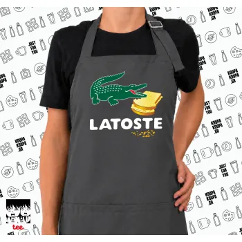 Latoste, Ποδιά μακριά Σεφ ολόσωμη με τσέπες GREY (ΕΝΗΛΙΚΩΝ)