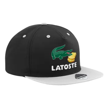 Latoste, Καπέλο Ενηλίκων Flat Snapback Μαύρο/Γκρι, (100% ΒΑΜΒΑΚΕΡΟ TWILL, ΕΝΗΛΙΚΩΝ, UNISEX, ONE SIZE)