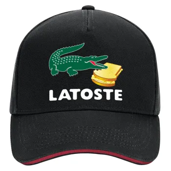 Latoste, DRILL Adult Ultimate Hat BLACK/RED, (100% COTTON, ADULT, UNISEX, ONE SIZE)