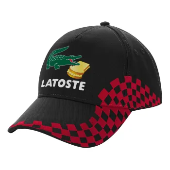 Latoste, Καπέλο Ενηλίκων Ultimate ΜΑΥΡΟ/ΚΟΚΚΙΝΟ RACING, (100% ΒΑΜΒΑΚΕΡΟ DRILL, ΕΝΗΛΙΚΩΝ, UNISEX, ONE SIZE)