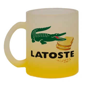 Latoste, Κούπα γυάλινη δίχρωμη με βάση το κίτρινο ματ, 330ml