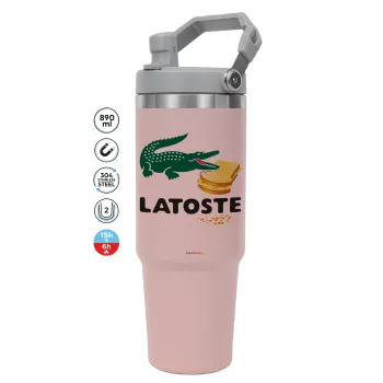 Latoste, ΡΟΖ χρώματος Θερμός Ανοξείδωτο 890ml (30oz) με χερούλι