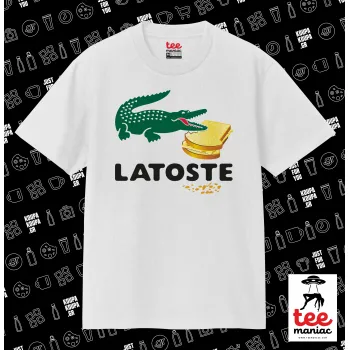 Latoste, Κλασικό T-Shirt, διπλής ραφής, χωρίς πλευρικές ραφές ΛΕΥΚΟ από 100% βαμβάκι. Vegan & OEKO-TEX πιστοποιημένο.
