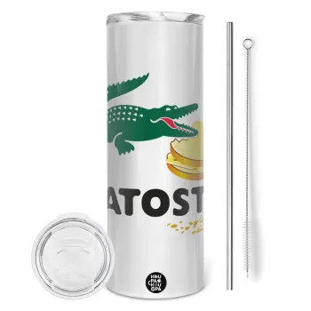 Latoste, Tumbler ποτήρι θερμό από ανοξείδωτο ατσάλι 600ml, με μεταλλικό καλαμάκι & βούρτσα καθαρισμού