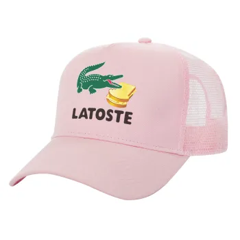 Latoste, Καπέλο Ενηλίκων Structured Trucker, με Δίχτυ, ΡΟΖ (100% ΒΑΜΒΑΚΕΡΟ, ΕΝΗΛΙΚΩΝ, UNISEX, ONE SIZE)