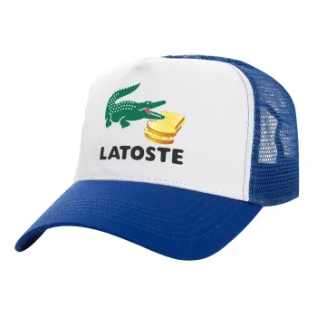 Latoste, Καπέλο Ενηλίκων Structured Trucker, με Δίχτυ, ΛΕΥΚΟ/ΜΠΛΕ (100% ΒΑΜΒΑΚΕΡΟ, ΕΝΗΛΙΚΩΝ, UNISEX, ONE SIZE)