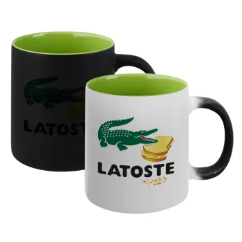 Latoste, Κούπα Μαγική εσωτερικό πράσινο, κεραμική 330ml που αλλάζει χρώμα με το ζεστό ρόφημα