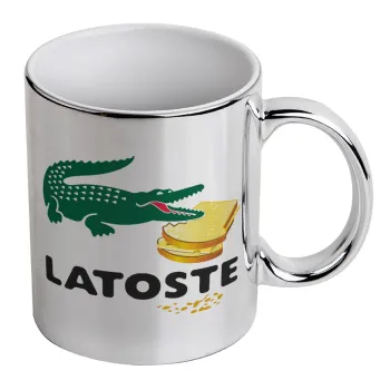 Latoste, Mug ceramic, silver mirror, 330ml