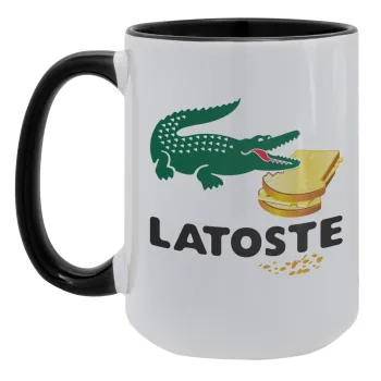 Latoste, Κούπα Mega 15oz, κεραμική Μαύρη, 450ml