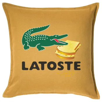 Latoste, Μαξιλάρι καναπέ Κίτρινο 100% βαμβάκι, περιέχεται το γέμισμα (50x50cm)