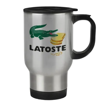 Latoste, Stainless steel travel mug with lid, double wall 450ml