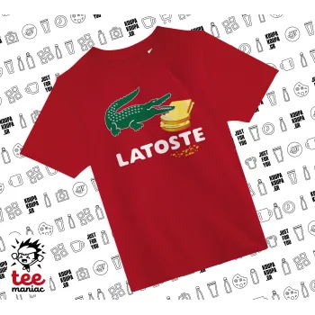 Latoste, Άνετο παιδικό T-Shirt ΚΟΚΚΙΝΟ από 100% βαμβάκι, για κάθε μέρα. Vegan & OEKO-TEX πιστοποιημένο.