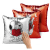 Μαξιλάρι καναπέ Μαγικό Κόκκινο με πούλιες 40x40cm περιέχεται το γέμισμα