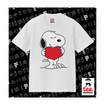 Snoopy takemy heart, Κλασικό T-Shirt, διπλής ραφής, χωρίς πλευρικές ραφές ΛΕΥΚΟ από 100% βαμβάκι. Vegan & OEKO-TEX πιστοποιημένο.