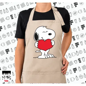 Snoopy takemy heart, Ποδιά μακριά Σεφ ολόσωμη με τσέπες SAND (ΕΝΗΛΙΚΩΝ)