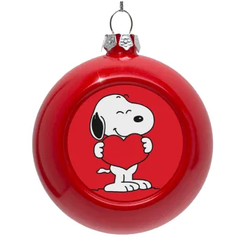 Snoopy takemy heart, Red Christmas tree ornament bauble 8cm