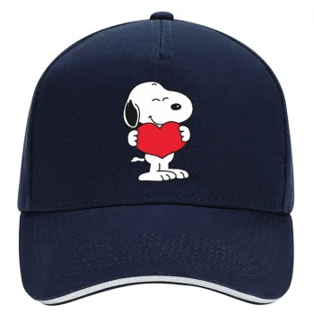 Snoopy takemy heart, DRILL Καπέλο Ενηλίκων Ultimate ΜΠΛΕ/ΛΕΥΚΟ, (100% ΒΑΜΒΑΚΕΡΟ, ΕΝΗΛΙΚΩΝ, UNISEX, ONE SIZE)