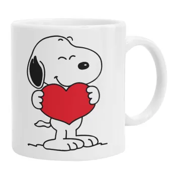 Snoopy takemy heart, Ceramic coffee mug, 330ml