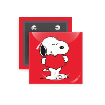 Snoopy takemy heart, Κονκάρδα παραμάνα τετράγωνη 5x5cm