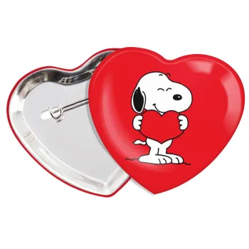 Snoopy takemy heart, Κονκάρδα παραμάνα καρδιά (57x52mm)