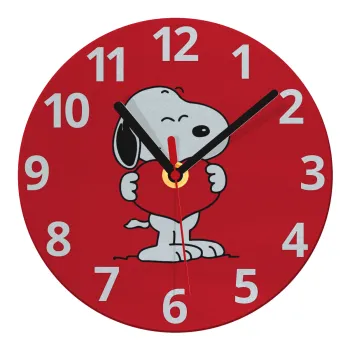 Snoopy takemy heart, Ρολόι τοίχου γυάλινο (20cm)