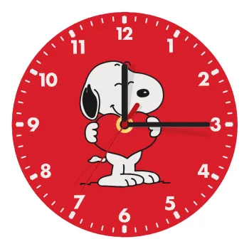 Snoopy takemy heart, Wooden wall clock (20cm)