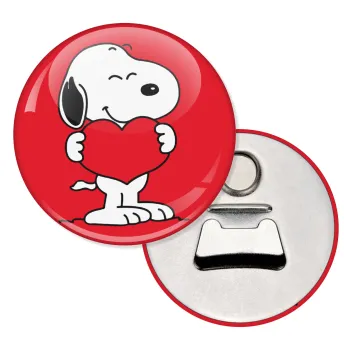 Snoopy takemy heart, Μαγνητάκι και ανοιχτήρι μπύρας στρογγυλό διάστασης 5,9cm