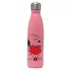 Μεταλλικό παγούρι θερμός Ροζ Ματ (Stainless steel), διπλού τοιχώματος, 500ml
