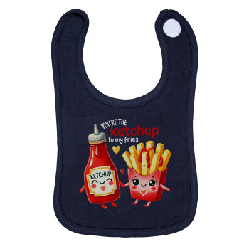 Ketchup To My Fries, Σαλιάρα με Σκρατς 100% Organic Cotton Μπλε (0-18 months)