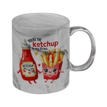 Ketchup To My Fries, Mug ceramic marble style, 330ml
