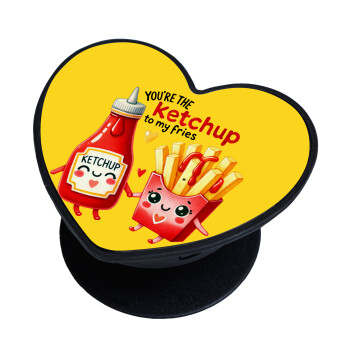 Ketchup To My Fries, Phone Holders Stand  καρδιά Μαύρο Βάση Στήριξης Κινητού στο Χέρι