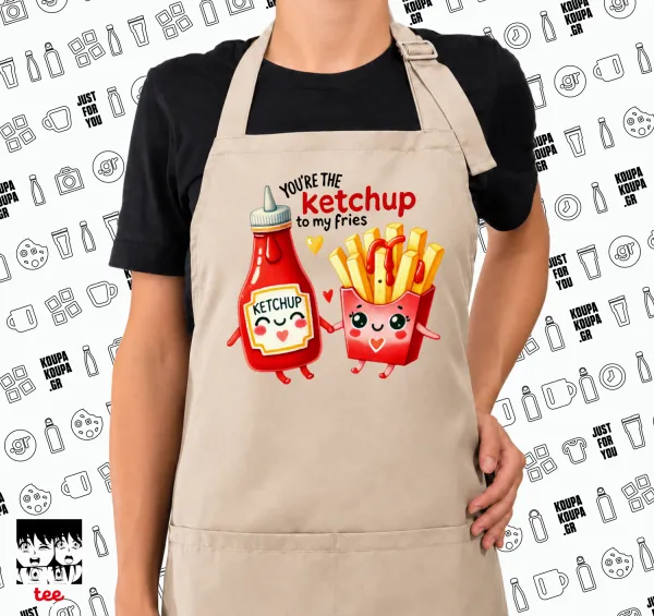 Ketchup To My Fries — SAND Ποδιά μαγειρικής μακριά Σεφ ολόσωμη με τσέπες (ΕΝΗΛΙΚΩΝ, SAND, ONE SIZE)