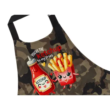 Ketchup To My Fries, Ποδιά Σεφ με τσέπες, Βαμβακερή, Camouflage (ΕΝΗΛΙΚΩΝ, 100% COTTON)
