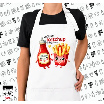 Ketchup To My Fries, Ποδιά μακριά Σεφ ολόσωμη με τσέπες white (ΕΝΗΛΙΚΩΝ)