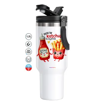 Ketchup To My Fries, Mega Stainless steel Tumbler with lid, double wall 1,2L